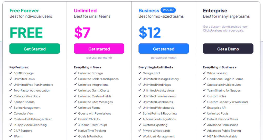 ClickUp vs Asana: Which One Should You Choose? free forever
Best for individual users