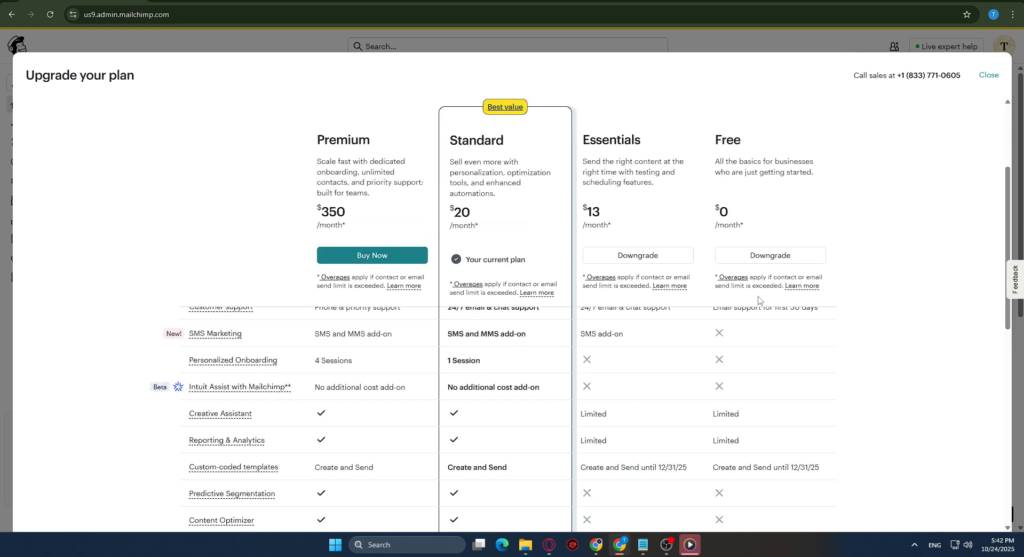 Mailchimp Review 2026: Is It Still Worth It for Small Businesses? mailerchimp pricing dashboard