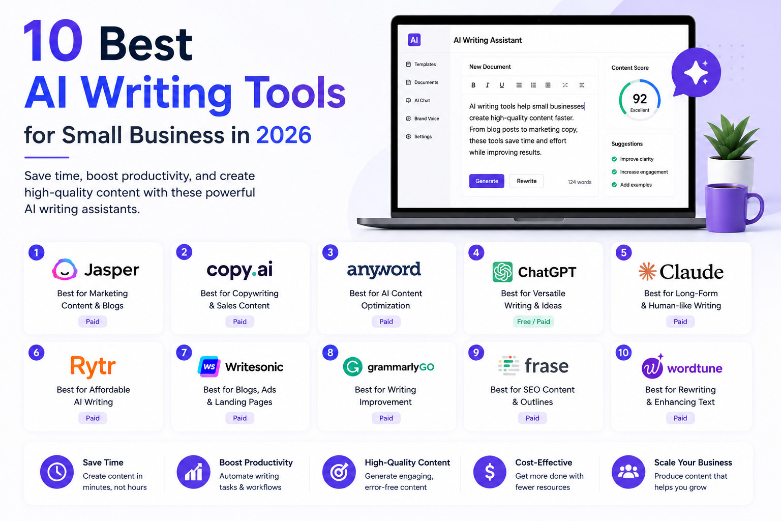 10 Best AI Writing Tools for Small Business in 2026