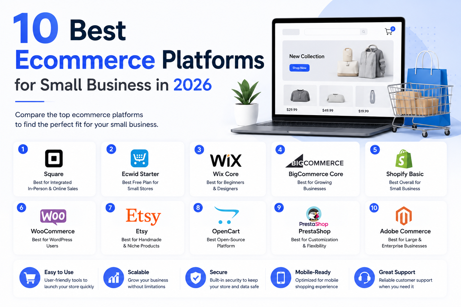 10 Best Ecommerce Platforms for Small Business in 2026