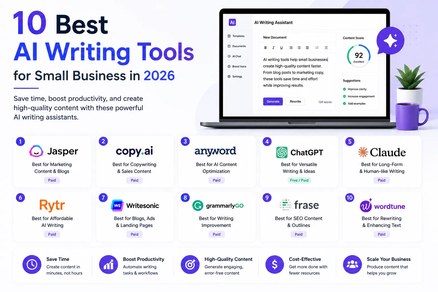 10 Best AI Writing Tools for Small Business in 2026