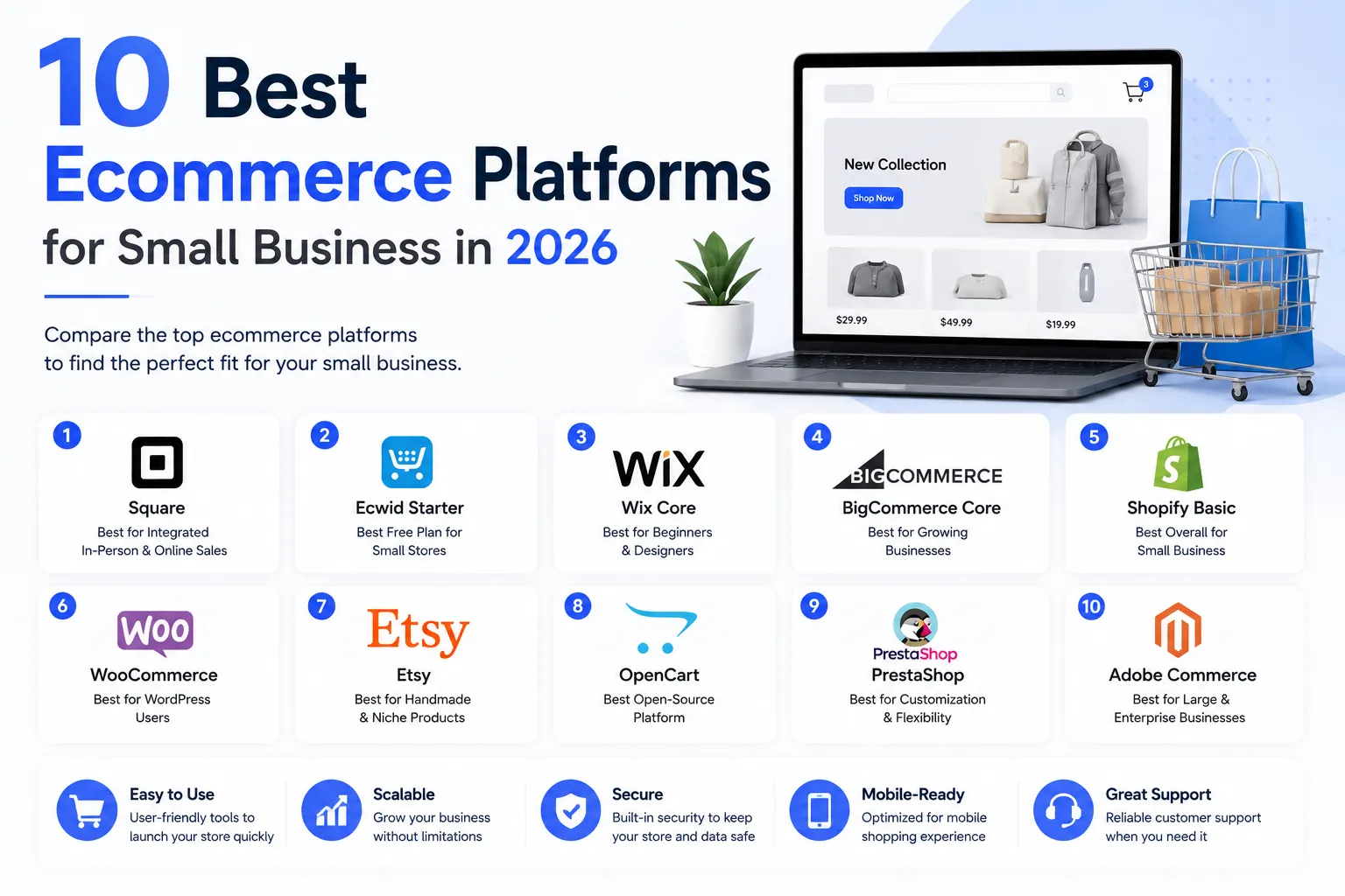 10 Best Ecommerce Platforms for Small Business in 2026