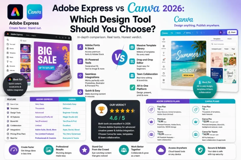 Adobe Express vs Canva 2026: Which Design Tool Should You Choose?