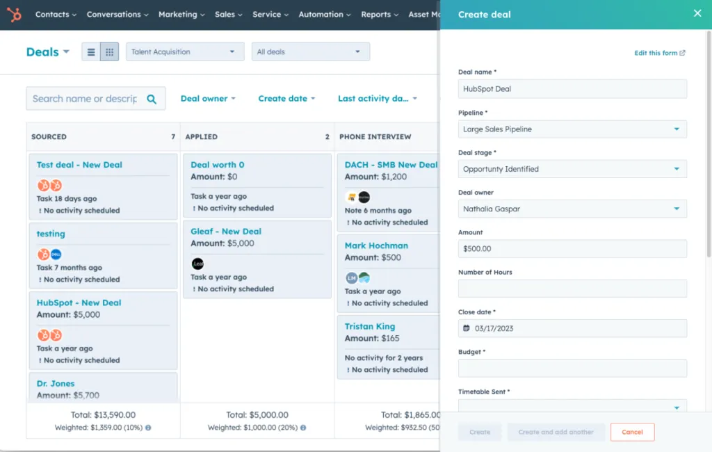 HubSpot CRM dashboard showing contacts, deals and
marketing tools — HubSpot review 2026 for small businesses