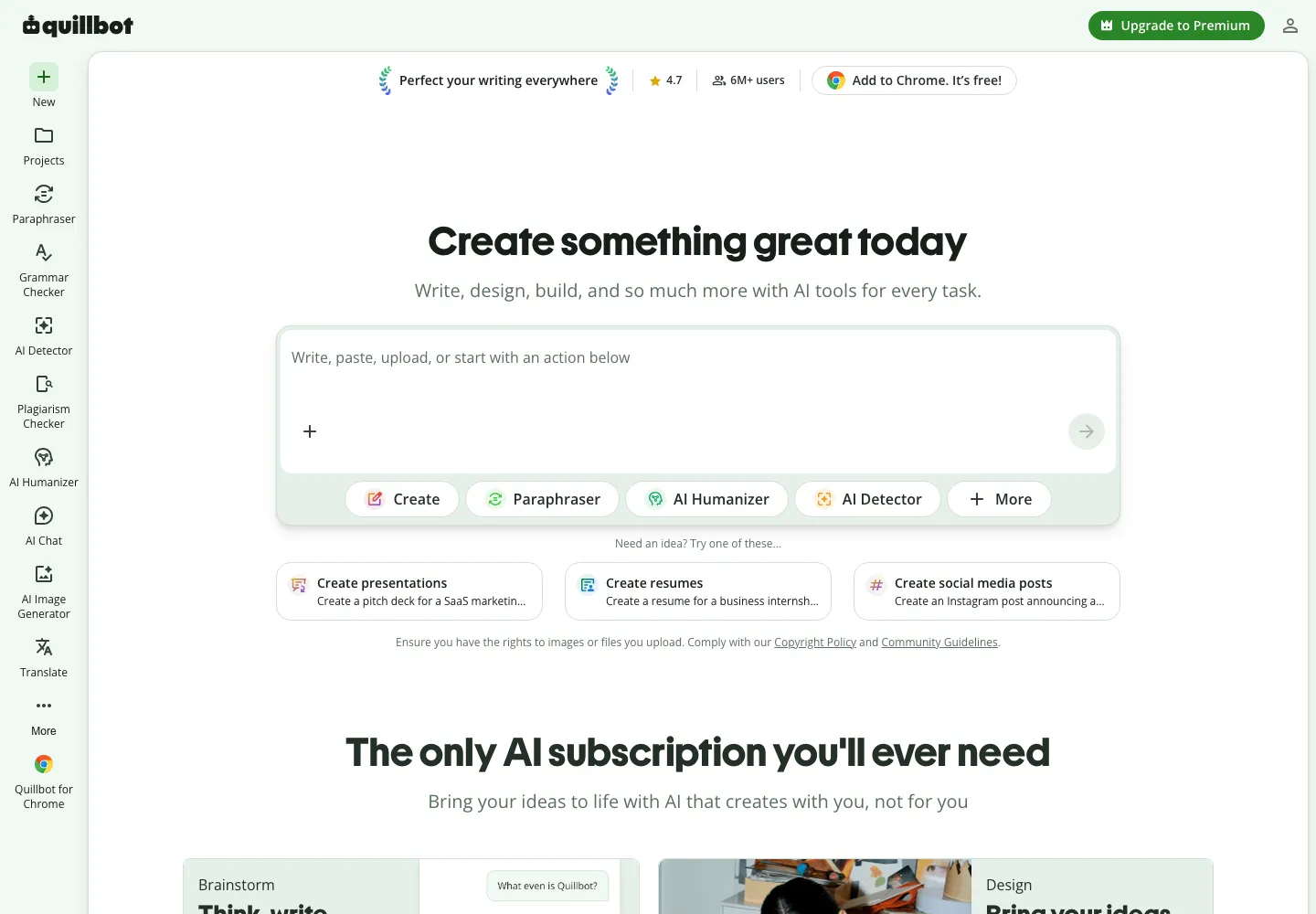 QuillBot AI writing tools paraphraser and grammar checker