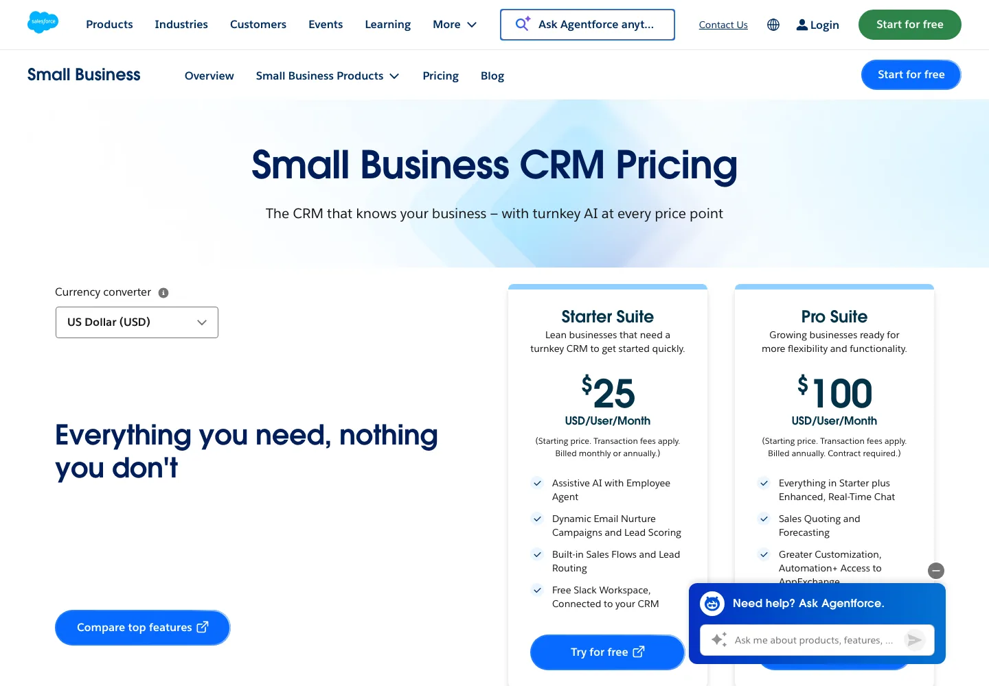 Salesforce Starter Suite and Pro Suite pricing 2026